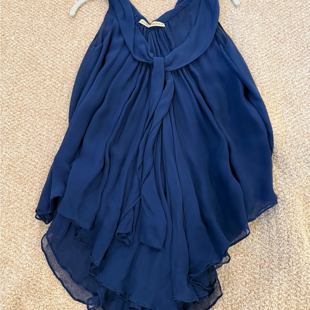 Vintage Balenciaga Deep Blue Women's Blouse